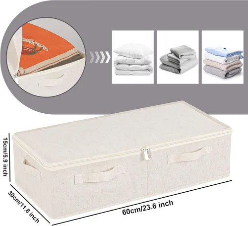 Miniatura 6 de Contenedor de almacenamiento debajo de la cama, contenedores plegables debajo de la cama, organizadores de armario con tapa para organizar ropa