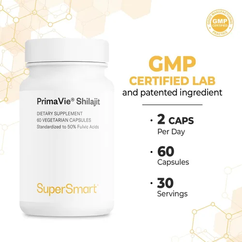 Miniatura 5 de Supersmart - Super Shilajit 500mg por día (alta potencia) - Suplemento PrimaVie Shilajit - Shilajit Himalaya, purificado y orgánico Sin OMG y sin