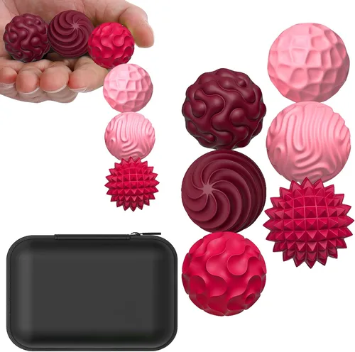 Miniatura 9 de BUSOHA Bolas Fidget de Silicona - Paquete de 4 Juguetes Fidget para Adultos Juguetes Sensoriales Pelotas Antiestrés para Adultos Adolescentes Morado