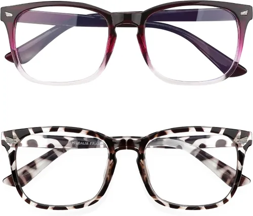 Miniatura 18 de Gafas con filtro de luz azul, paquete de 2 lentes de luz azul para hombre, anteojos de luz azul para mujer, anteojos con luz azul para fatiga ocular