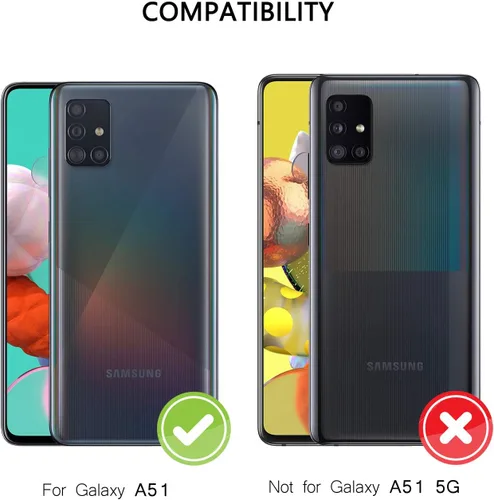 Miniatura 2 de Funda tipo cartera para Samsung Galaxy A51 4G, con soporte magnético, funda protectora de cuero estilo libro, duradera, a prueba de golpes
