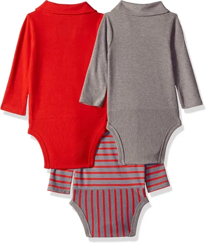 Miniatura 2 de Hanes Baby-Boys Ultimate Baby Flexy 3 Pack Long Sleeve Polo Bodysuits