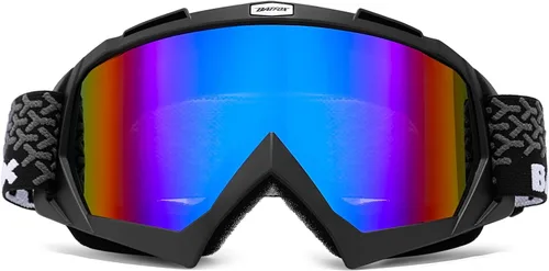 Miniatura 21 de BATFOX Gafas de Motocicleta Gafas Protectoras Moto de Cross Motocross Seguridad ATV Táctica Conducción (Azul Negro, Adulto)