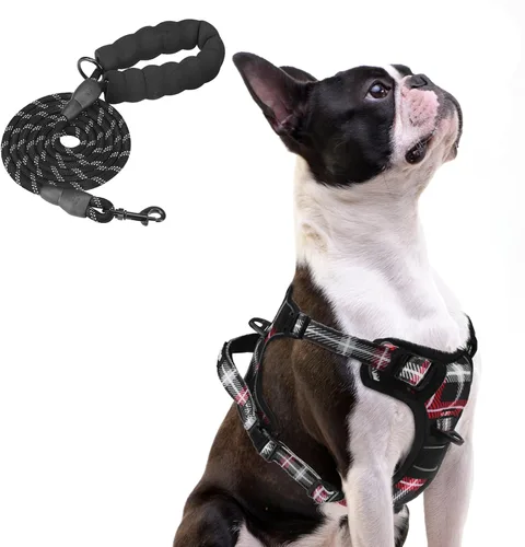 Miniatura 33 de PUPTECK Arnés para perro sin tirones para perros grandes, arnés para perro ajustable reflectante con mango de fácil control, arnés para mascotas