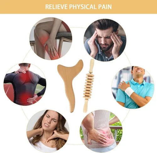 Miniatura 4 de 2 herramientas de madera Gua Sha, herramienta de drenaje linfático, herramientas de masaje de terapia de madera, herramientas manuales Gua Sha
