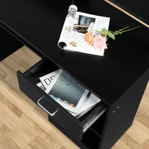 Miniatura 6 de Karl home Escritorio para ordenador de estudio y escritura, mesa para PC y portátil de madera para oficina en casa con estante de cajón, bandeja