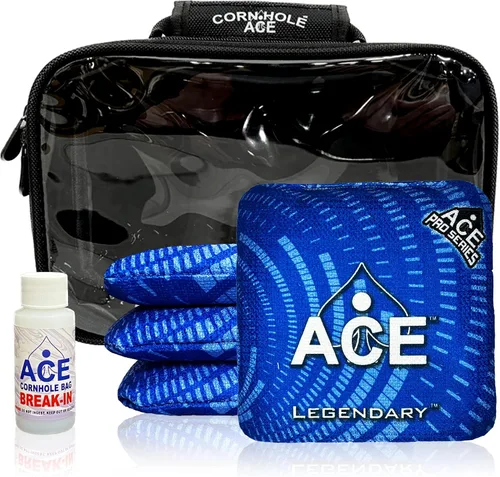 Miniatura 19 de Legendario Bolsos Cornhole ACE Pro + Kits PRO De doble lado, resbaladizos y pegajosos para todo clima Bolsa de descanso opcional y estuche