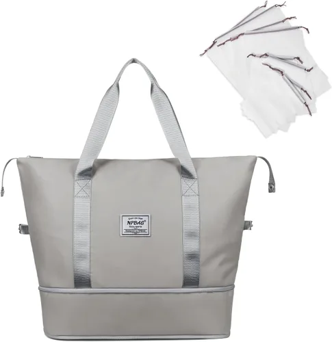 NPBAG Bolsa de viaje para mujer, bolsa de mano grande expandible para fin de semana, bolsa de entrenamiento de gimnasio, bolsa de noche, bolsa de