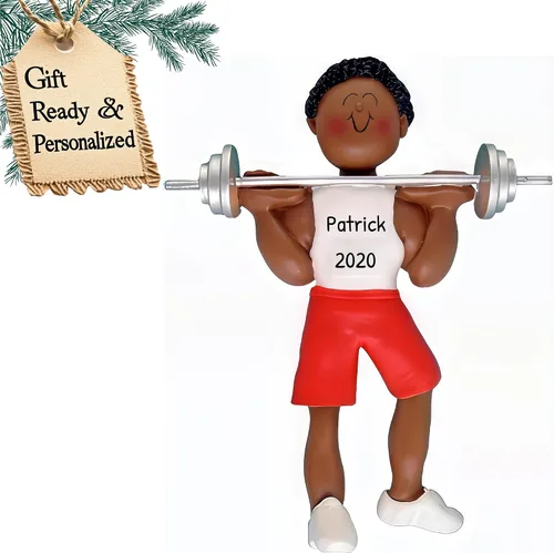 Miniatura 16 de Adornos de levantamiento de pesas personalizados para árbol de Navidad, adorno de entrenamiento, adorno de levantamiento de pesas, adorno de barra