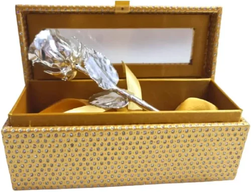 Miniatura 11 de Rosa natural bañada en oro de 24 quilates con caja de regalo roja para hombres y mujeres, 6 pulgadas de largo, la mejor opción de regalo en el día