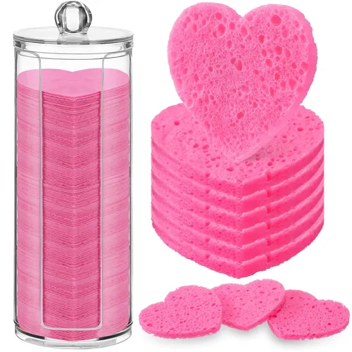 Miniatura 9 de Sieral 120 esponjas faciales comprimidas para mujeres con contenedor, almohadillas desechables para lavar la cara, exfoliante, esteticista, Lemon