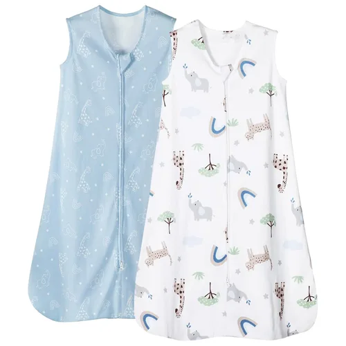 Miniatura 8 de PHF Saco de dormir de algodón 100% orgánico para bebé, manta vestible para bebé de 0 a 6 meses, saco de dormir infantil con cremallera de 2 vías