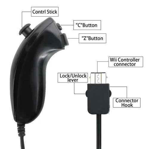 Miniatura 2 de Nunchuck Controller, 2 Pack Nunchuck Controller Replacement for wii Nunchuck Controller Joystick Gamepad, Compatible with Nintendo Wii & Wii U