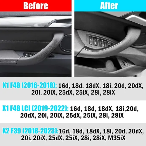 Miniatura 2 de Jaronx Compatible con cubierta de manija de puerta BMW X1/X2, cubierta exterior de repuesto de manija de puerta lateral derecha, compatible con BMW