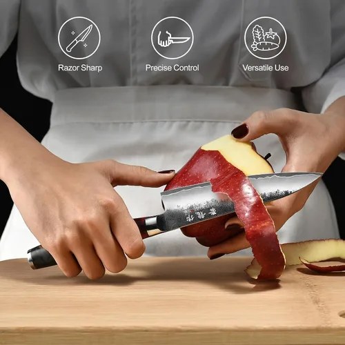 Miniatura 6 de Cuchillo japonés de 5.5 pulgadas, cuchillo de chef profesional forjado a mano VG10, cuchillos de pelar ultra afilados con mango ergonómico, cuchillo