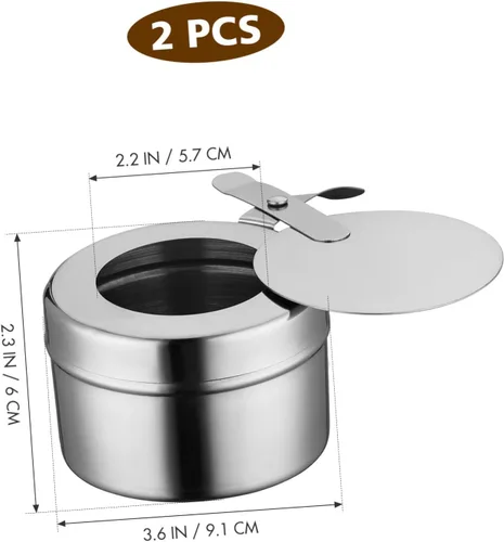 Miniatura 2 de DOITOOL Soporte para latas de combustible de acero inoxidable, 2 unidades, latas de combustible para calentador de alimentos, soporte de combustible