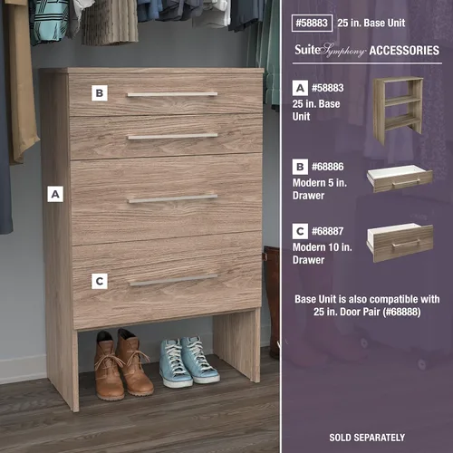 Miniatura 5 de Cubículo ClosetMaid SuiteSymphony de 25 x 6 pulgadas Gris natural