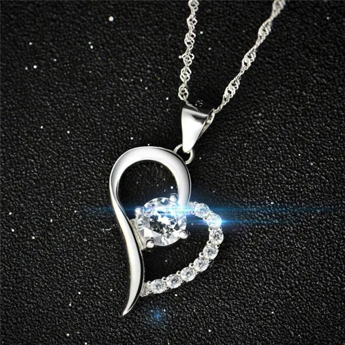 Miniatura 5 de YFN Collar de corazón de plata esterlina para mujer, regalos de cumpleaños para mamá, esposa, hija, novias