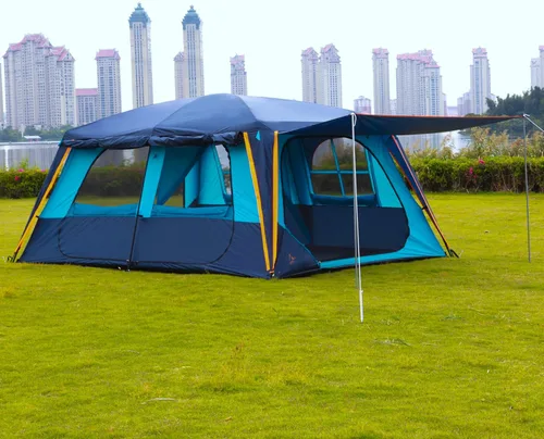 Miniatura 5 de KTT Extra Large Tent 12-14 Person,Family Cabin Tents,2 Rooms,Straight Wall,2 Doors 4 Windows with Mesh,Waterproof,Double Layer,Big Tent for Azul