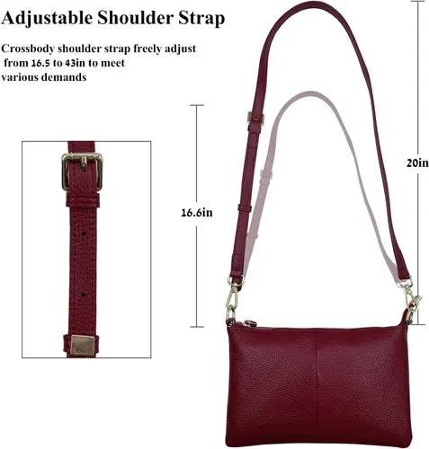 Miniatura 4 de Beurlike Cartera de cuero para mujer, bolso cruzado pequeño para teléfono
