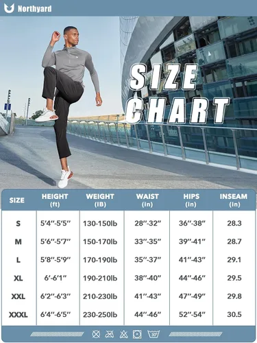 Miniatura 6 de NORTHYARD Men's Fleece Lined Pants Athletic Workout Running Joggers Winter Warm Wind Sweatpants for Active Gym Track Jogging