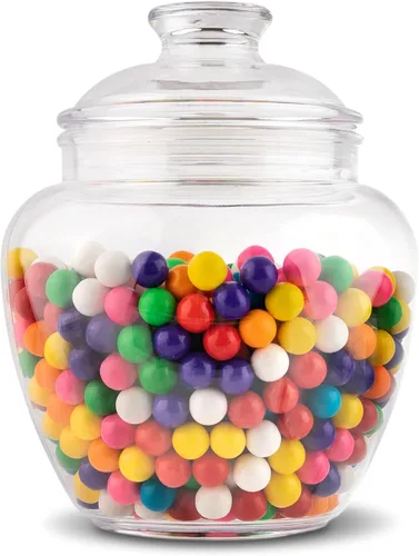 Miniatura 8 de Modern Innovations Tarro de dulces y galletas de 128 onzas con tapa, tarro de boticario acrílico transparente de 1 galón, centro de mesa