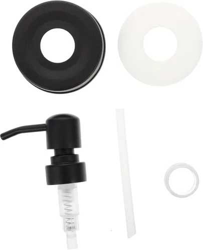 SHOWERORO 1 bomba de jabón de acero inoxidable para frasco, elegante dispensador de jabón líquido, compatible con frascos de boca regular, repuesto