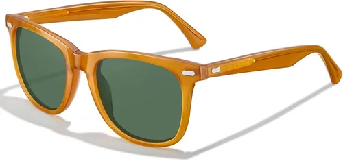 Miniatura 6 de CARFIA Lentes de sol polarizados cuadrados para hombre, protección UV400, acetato retro, hechos a mano, hechos a mano
