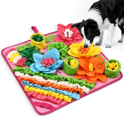 Miniatura 10 de Tapete de olfateo para perros, gatos, conejos, tapete de alimentación de golosinas para mascotas, 15.4 x 15.4 pulgadas para pequeños y medianos