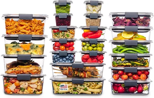 Rubbermaid Brilliance - Juego de 44 unidades de recipientes para almacenar alimentos sin BPA, herméticos y a prueba de fugas, con tapas, para