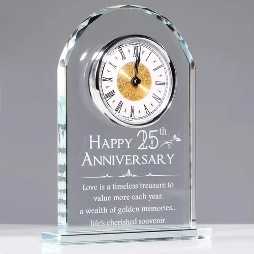 YWHL Regalos de Reloj del 25º Aniversario de Boda para Pareja, Regalos de Recuerdo del 25º Aniversario para Esposo/Esposa, Decoración de Reloj de