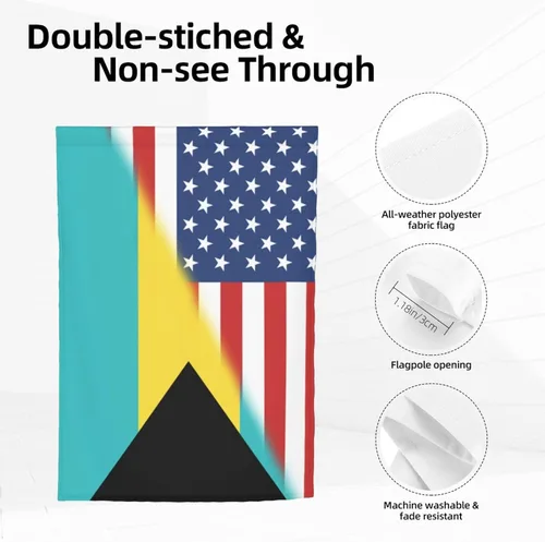 Miniatura 8 de Bandera de las Bahamas de Estados Unidos para el jardín, 12 x 18 pulgadas, pancartas verticales, cartel de doble cara para decoración del hogar