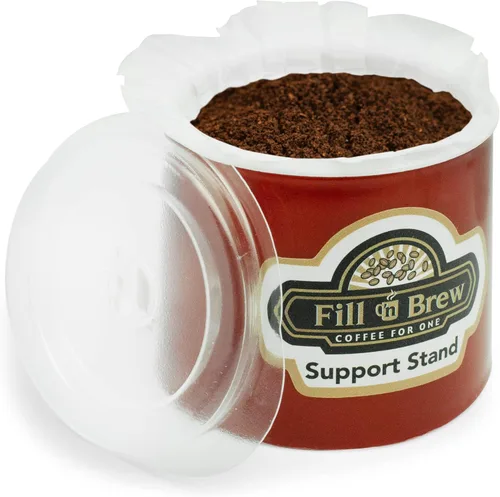 Fill 'n Brew Tazas de café desechables individuales, compatibles con la mayoría de cafeteras de una sola porción, 24 tazas rellenables, filtros y