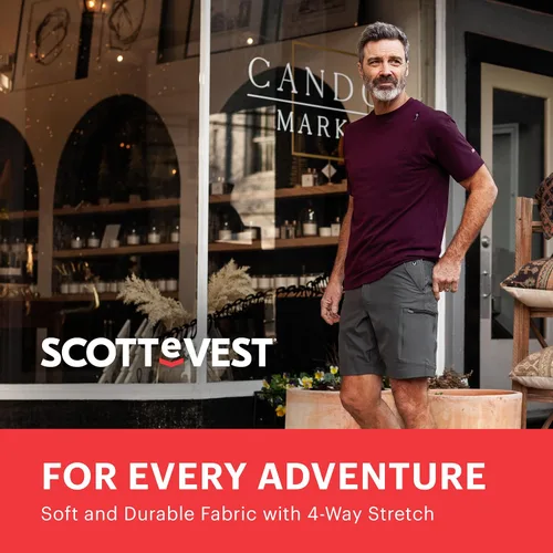 Miniatura 5 de SCOTTeVEST Action Adventure - Pantalón corto para hombre, 17 bolsillos ocultos, pantalón repelente al agua para viajes y más