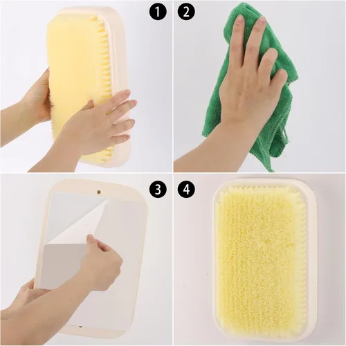 Miniatura 5 de Depurador de espalda montado en la pared para ducha, almohadilla exfoliante grande de baño, cepillo de baño manos libres para hombres y mujeres
