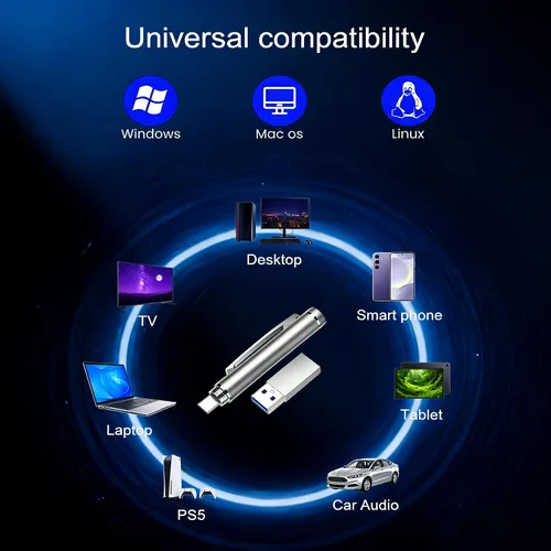 Miniatura 7 de Bolígrafo de tinta de almacenamiento USB-C (64-512 GB), unidad flash 2 en 1 y bolígrafo de escritura con 4 recambios y adaptador USB-A a C