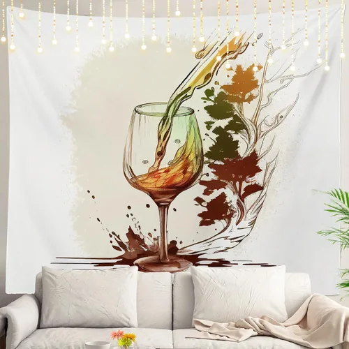 Miniatura 51 de Shrahala Tapiz de pared con paisaje de lago de otoño, bosque amarillo, para colgar en la pared, tapiz grande, decoración de fibra de poliéster