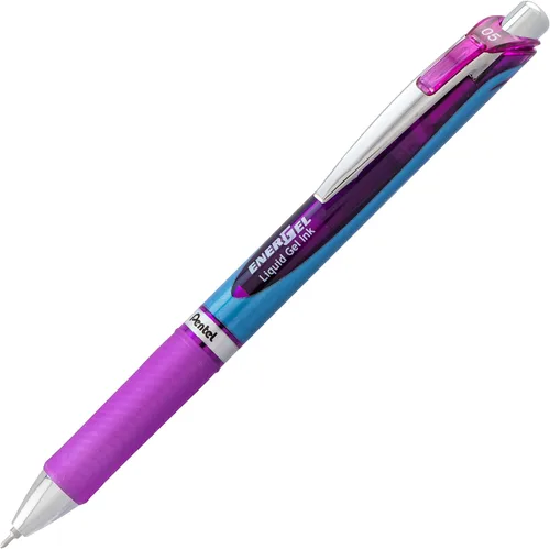 Miniatura 6 de Pentel EnerGel RTX - Bolígrafo de gel líquido retráctil, punta fina de 0.5 mm, punta de metal, tinta de colores surtidos, paquete de 5
