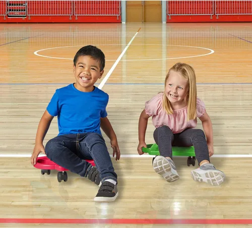 Miniatura 4 de hand2mind Red Indoor Scooter Board with Handles, Sit Down Floor Scooter