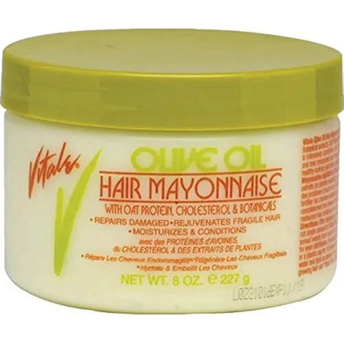 VITALE Mayonesa de aceite de oliva para el cabello, 8 onzas, con proteína de avena y huevo y vitaminas, buena en color y cabello tratado