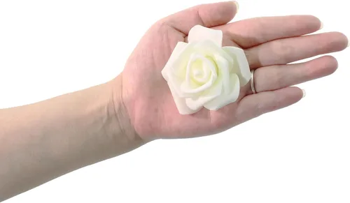 Miniatura 4 de 100 flores artificiales de 2 pulgadas, cabeza de rosa falsa de espuma a granel para decoración del hogar, decoración de boda, despedida de soltera