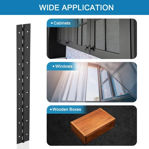 Miniatura 6 de uxcell Bisagra de piano de 16 x 2 pulgadas, 4 bisagras continuas de acero inoxidable para gabinetes, puertas, cajas de almacenamiento de bricolaje