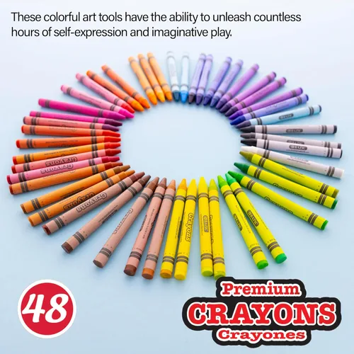 Miniatura 7 de BAZIC PRODUCTS Crayons - Juego de crayones para colorear de colores surtidos, 48 unidades, crayones de dibujo no tóxicos para arte escolar, regalo