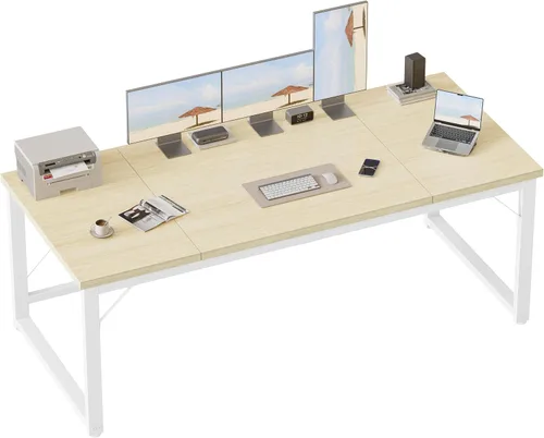 Miniatura 26 de Mericonia Escritorio para computadora de 40 pulgadas, escritorio ejecutivo moderno y grueso, mesa de escritura simple resistente para el hogar, roble