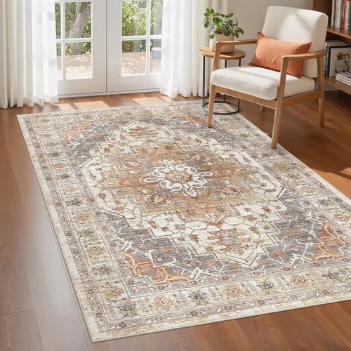 Miniatura 37 de befbee Alfombras de 6x9 pulgadas para sala de estar - Alfombras lavables a máquina resistentes a las manchas para dormitorio, alfombra de área