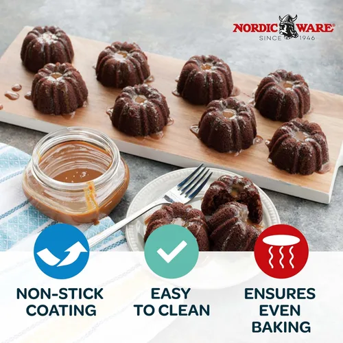 Miniatura 4 de Nordic Ware Brownie Bundt - Sartén para 3.75 tazas, grafito