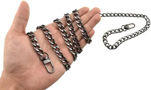 Miniatura 51 de HAHIYO Correa metálica de cadena para bolso de 43.3' de oro para bolso cruzado, bandolera y bolso de mano, cómoda y plana de 0.4' de ancho, extra