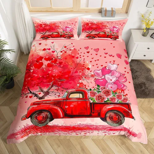 Miniatura 41 de Happy Camping - Juego de funda de edredón tamaño Queen, con temática de caravana de dibujos animados, estilo rústico, estilo granja, juego de ropa