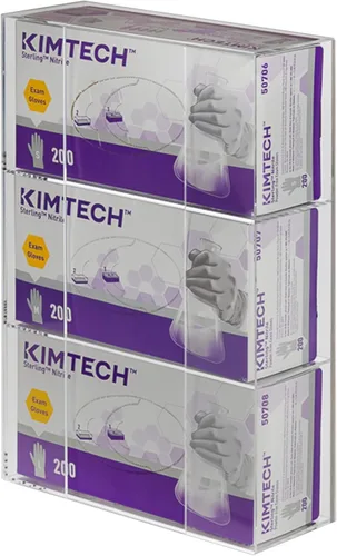 Miniatura 2 de Kantek Dispensador de guantes acrílicos, capacidad de triple caja, fácil intercambio de caja, 10.3 pulgadas de ancho x 3.8 pulgadas de profundidad x