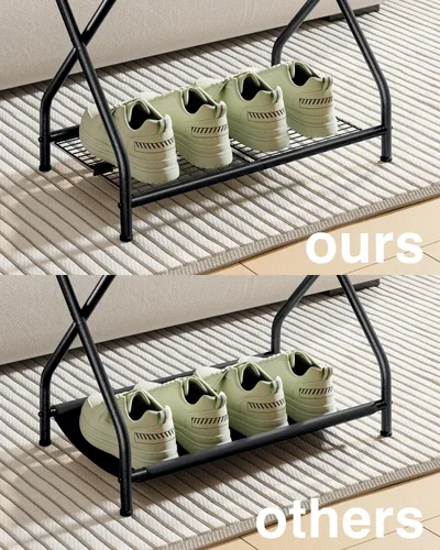 Miniatura 5 de Portaequipajes, soporte plegable para maleta con estante de almacenamiento, soporte de equipaje de metal para habitación de invitados, dormitorio